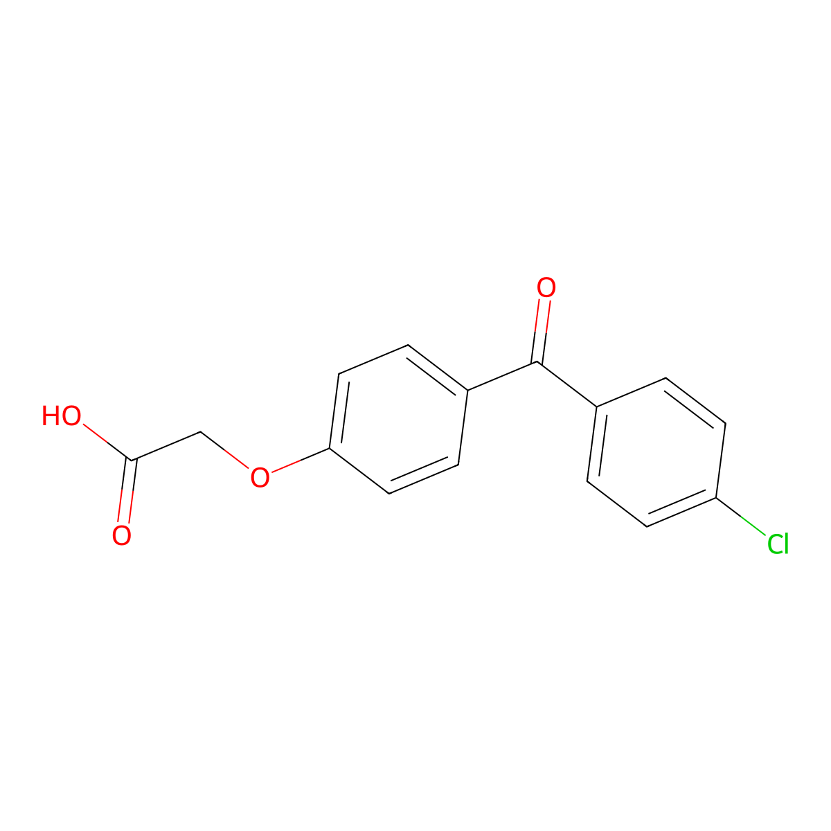 2-(4-(4-Chlorobenzoyl)phenoxy)acetic acid molecular structure, CAS 42017-94-7