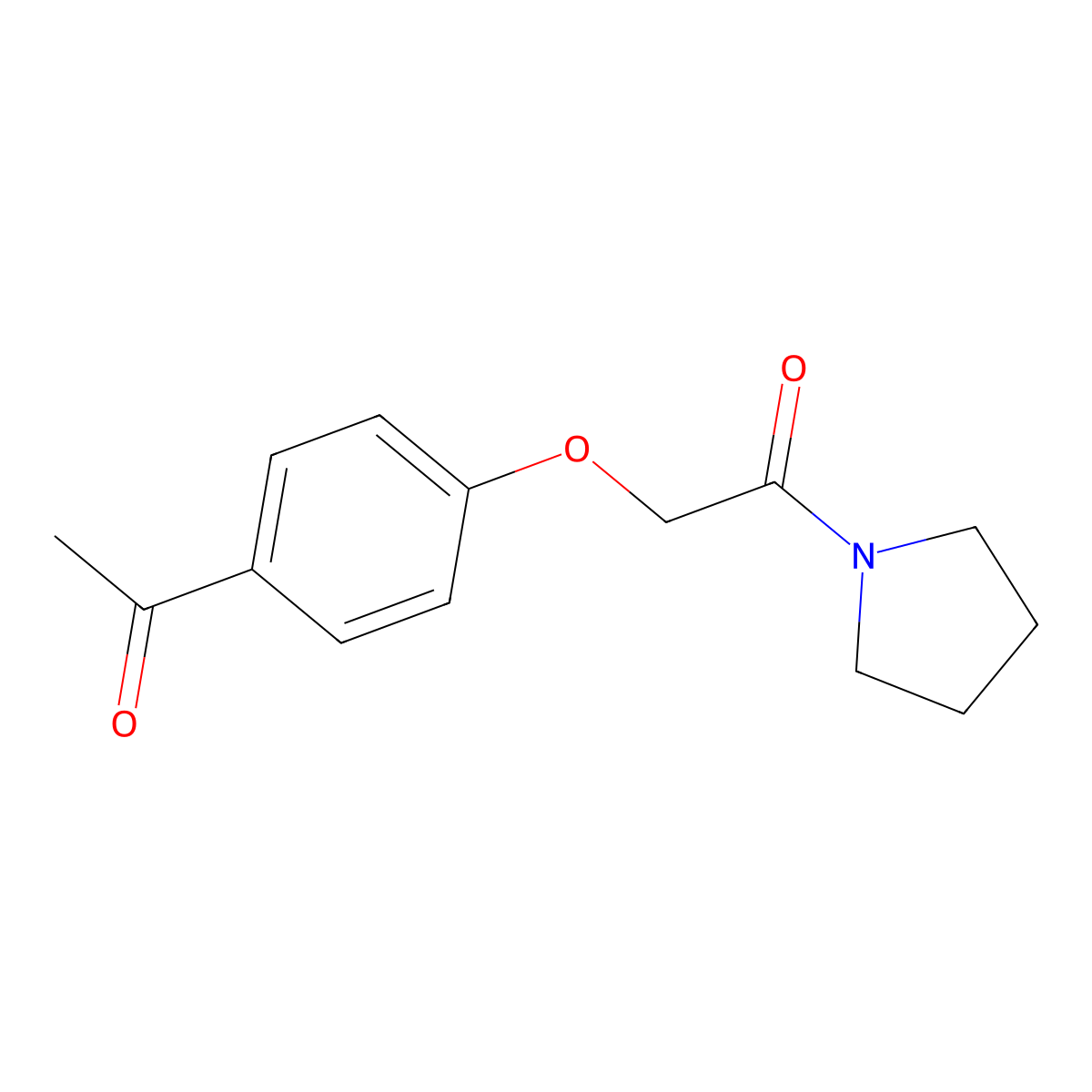 Acetophenone, 4'-pyrrolidinylcarbonylmethoxy- molecular structure, CAS 42018-32-6