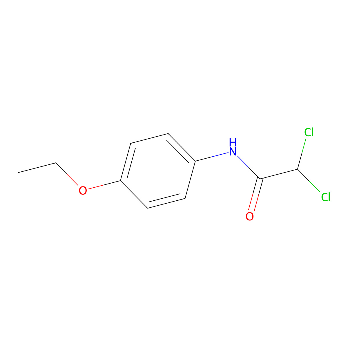 2,2-dichloro-N-(4-ethoxyphenyl)acetamide molecular structure, CAS 4202-64-6