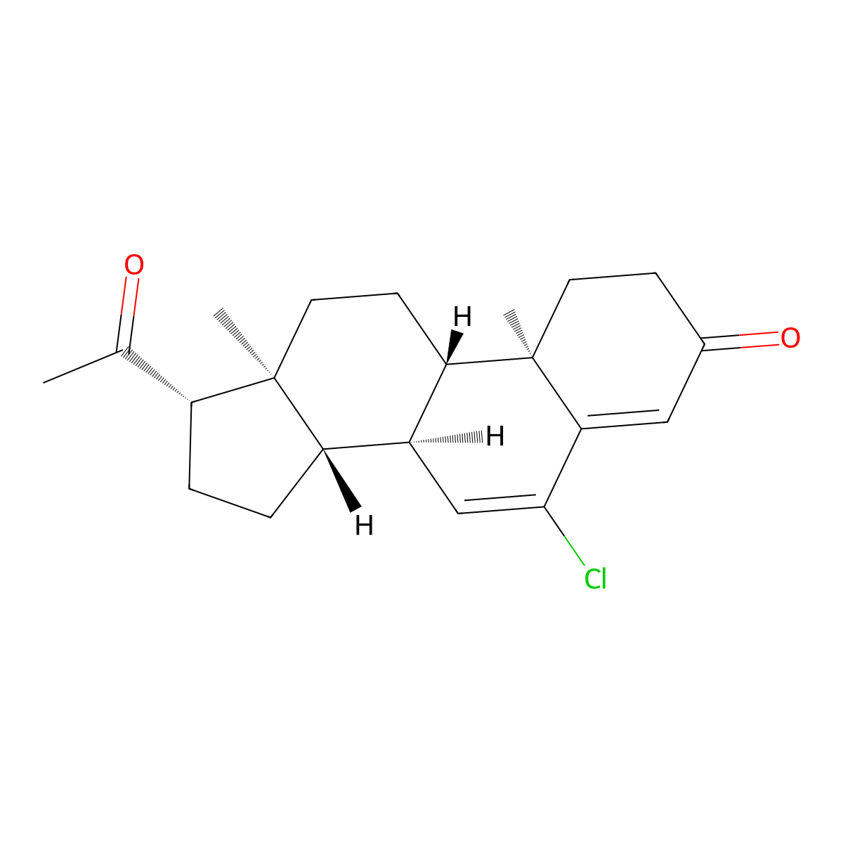 6-Chloro-9beta,10alpha-pregna-4,6-diene-3,20-dione molecular structure, CAS 4202-98-6