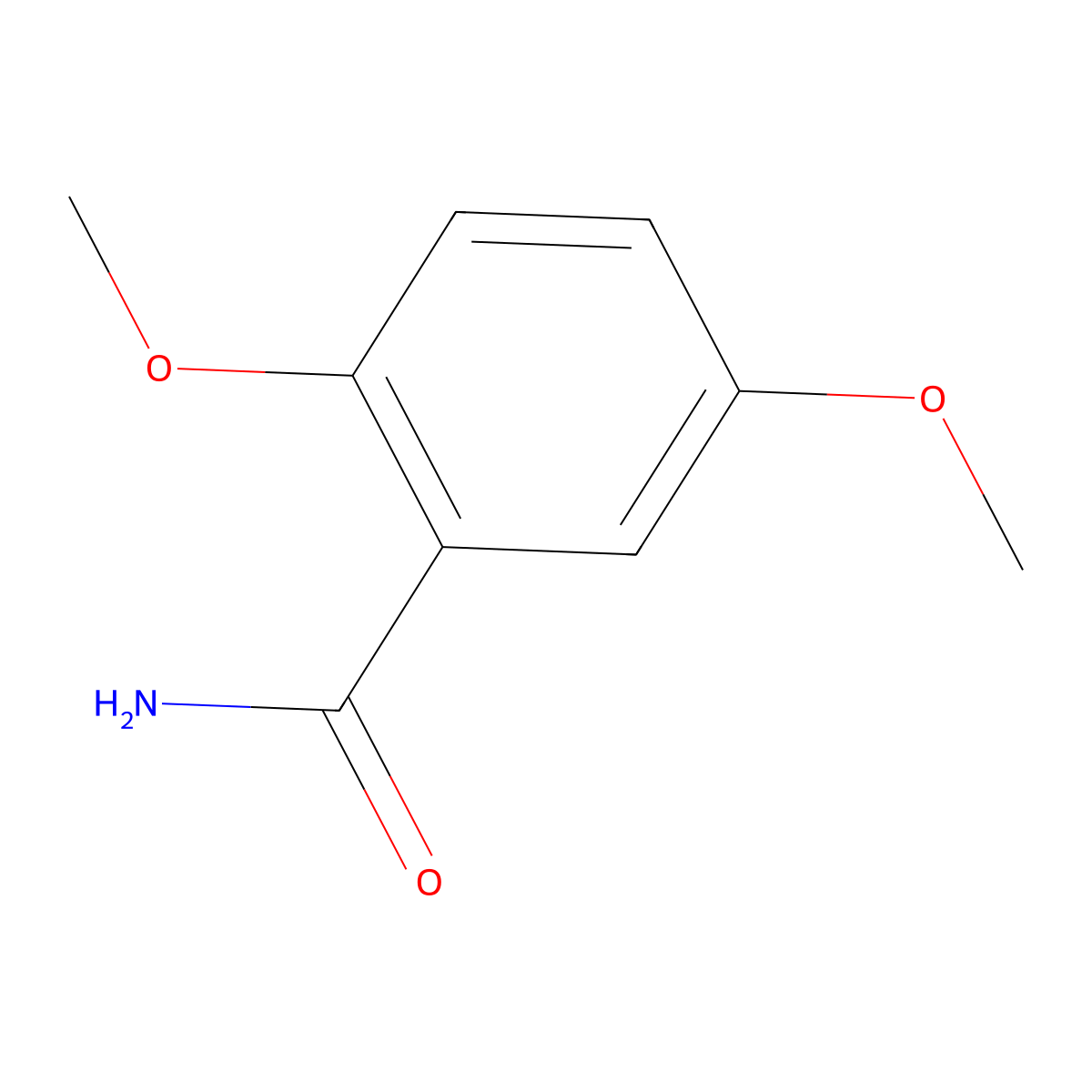 2,5-Dimethoxybenzamide molecular structure, CAS 42020-21-3