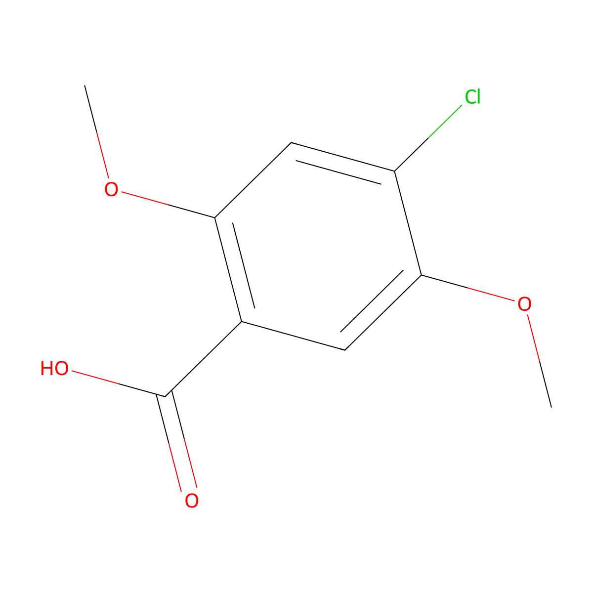 4-Chloro-2,5-dimethoxybenzoic acid molecular structure, CAS 42020-23-5