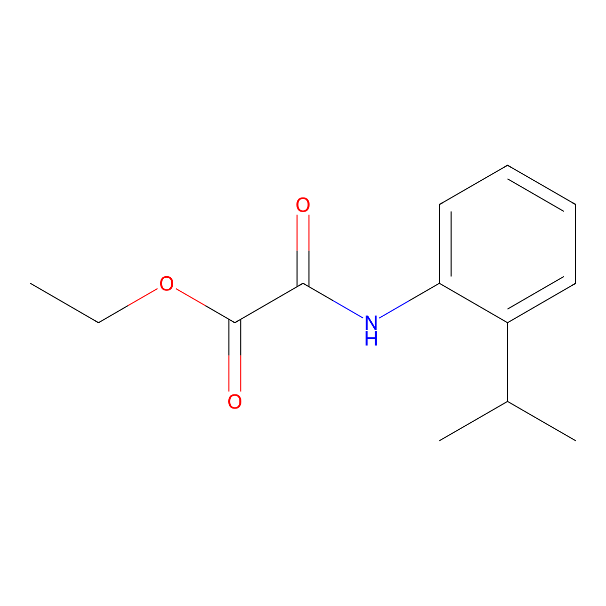 Acetic acid, 2-[[2-(1-methylethyl)phenyl]amino]-2-oxo-, ethyl ester molecular structure, CAS 42022-52-6