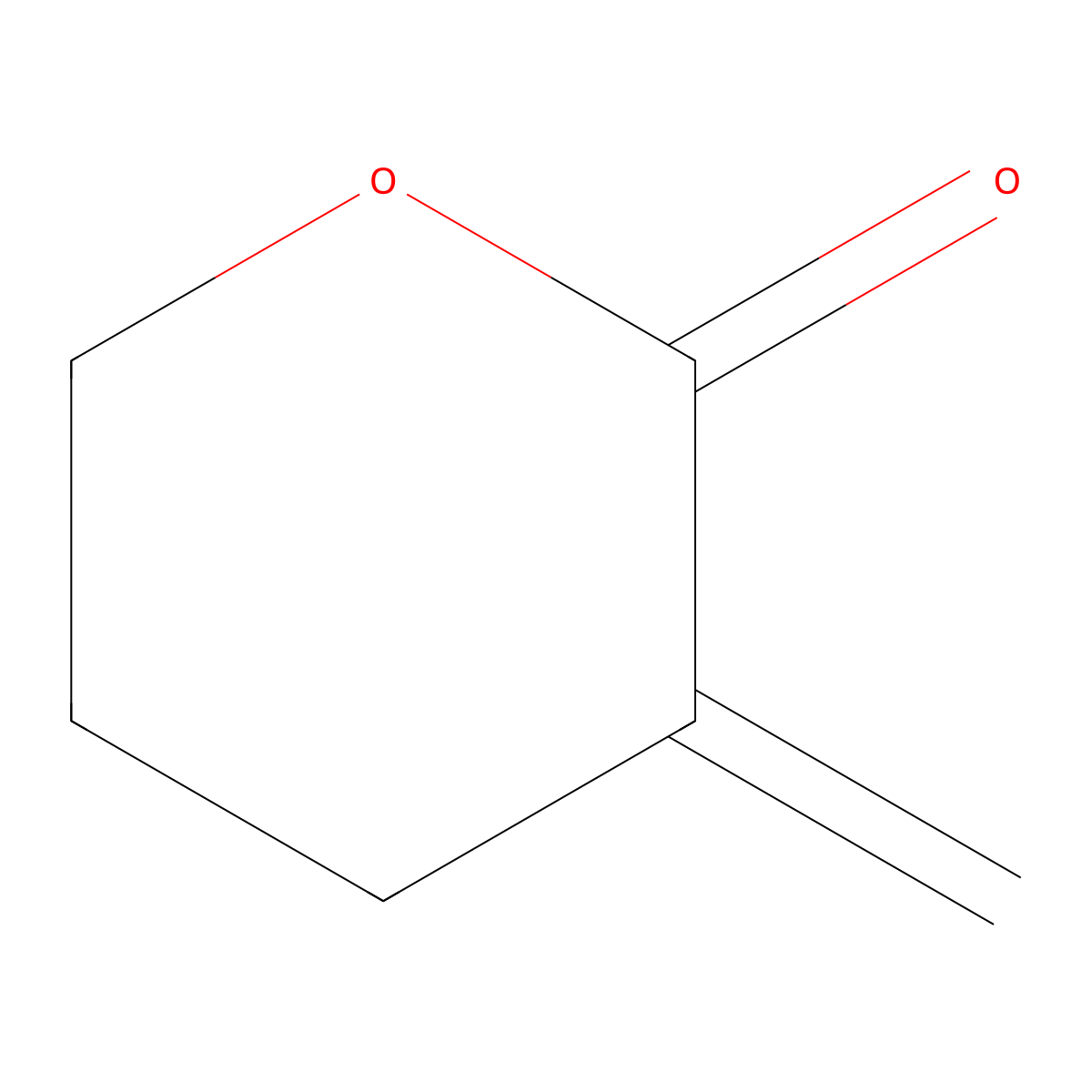 3-methylenetetrahydro-2H-pyran-2-one molecular structure, CAS 42023-19-8