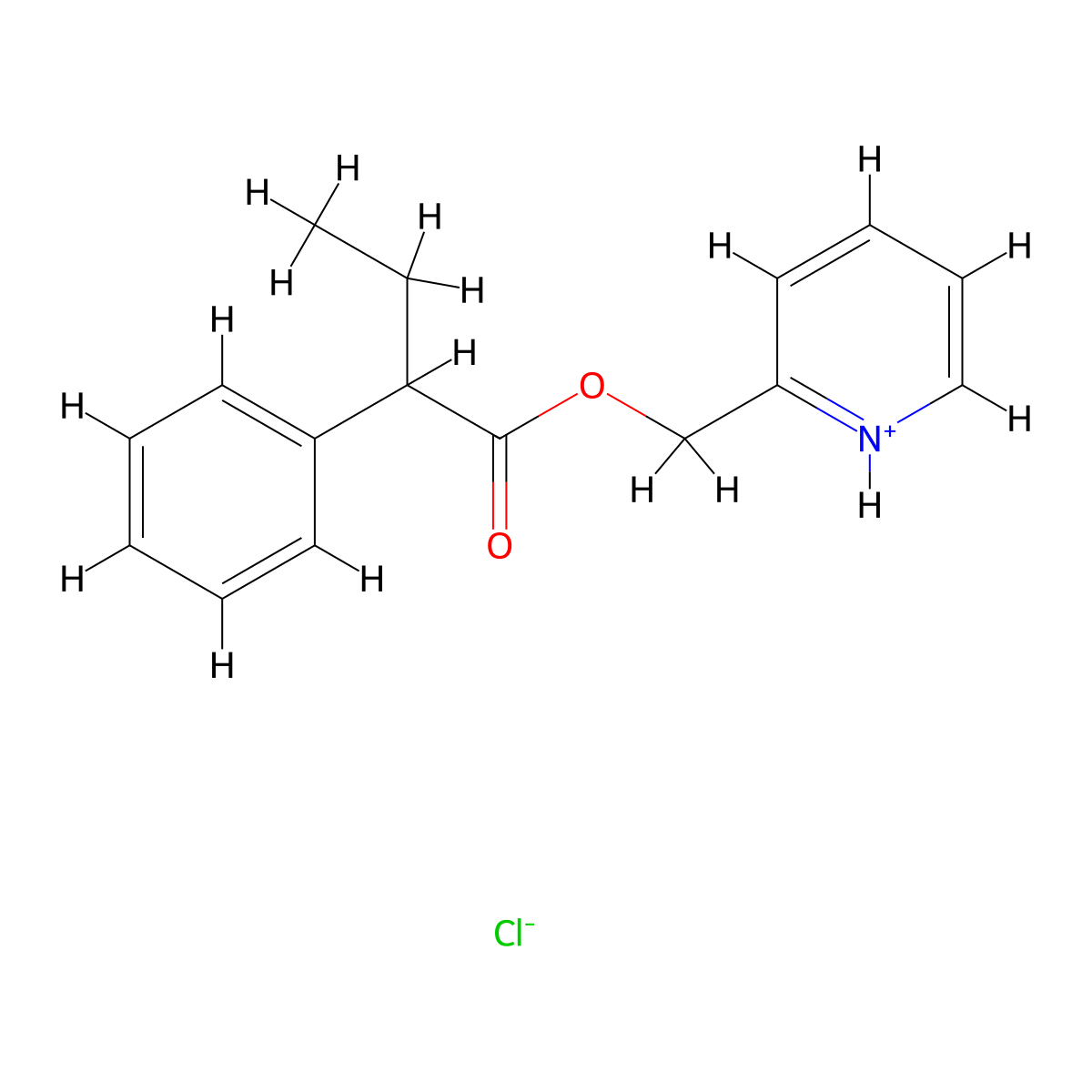 (Pyridin-2-yl)methyl 2-phenylbutanoate--hydrogen chloride (1/1) molecular structure, CAS 42023-67-6