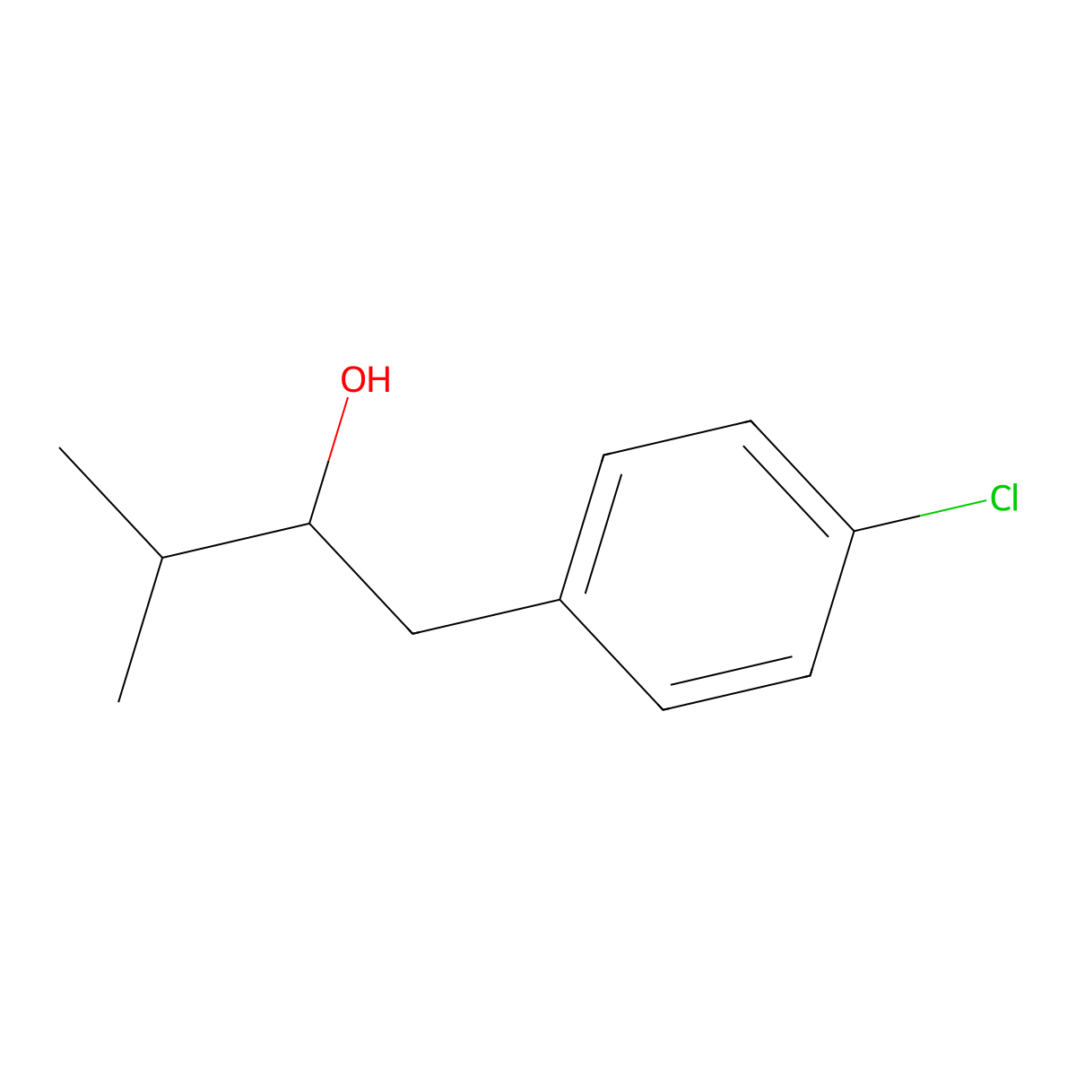 1-(4-Chlorophenyl)-3-methylbutan-2-ol molecular structure, CAS 42024-40-8