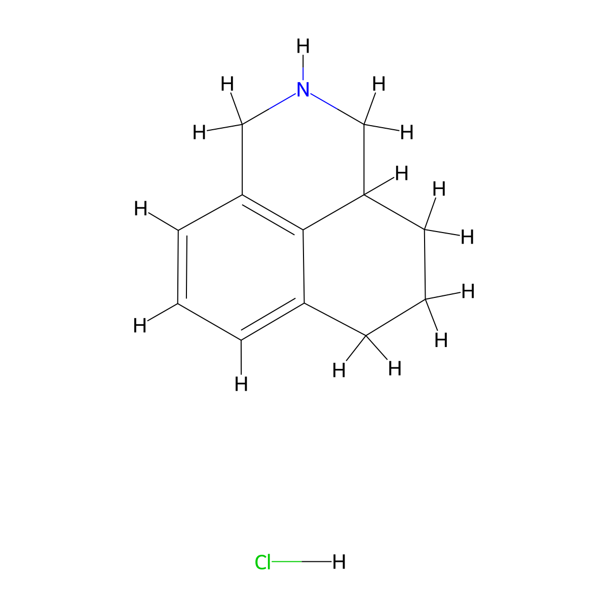 3-Azatricyclo[7.3.1.0,5,13]trideca-5,7,9(13)-triene hydrochloride molecular structure, CAS 42025-42-3