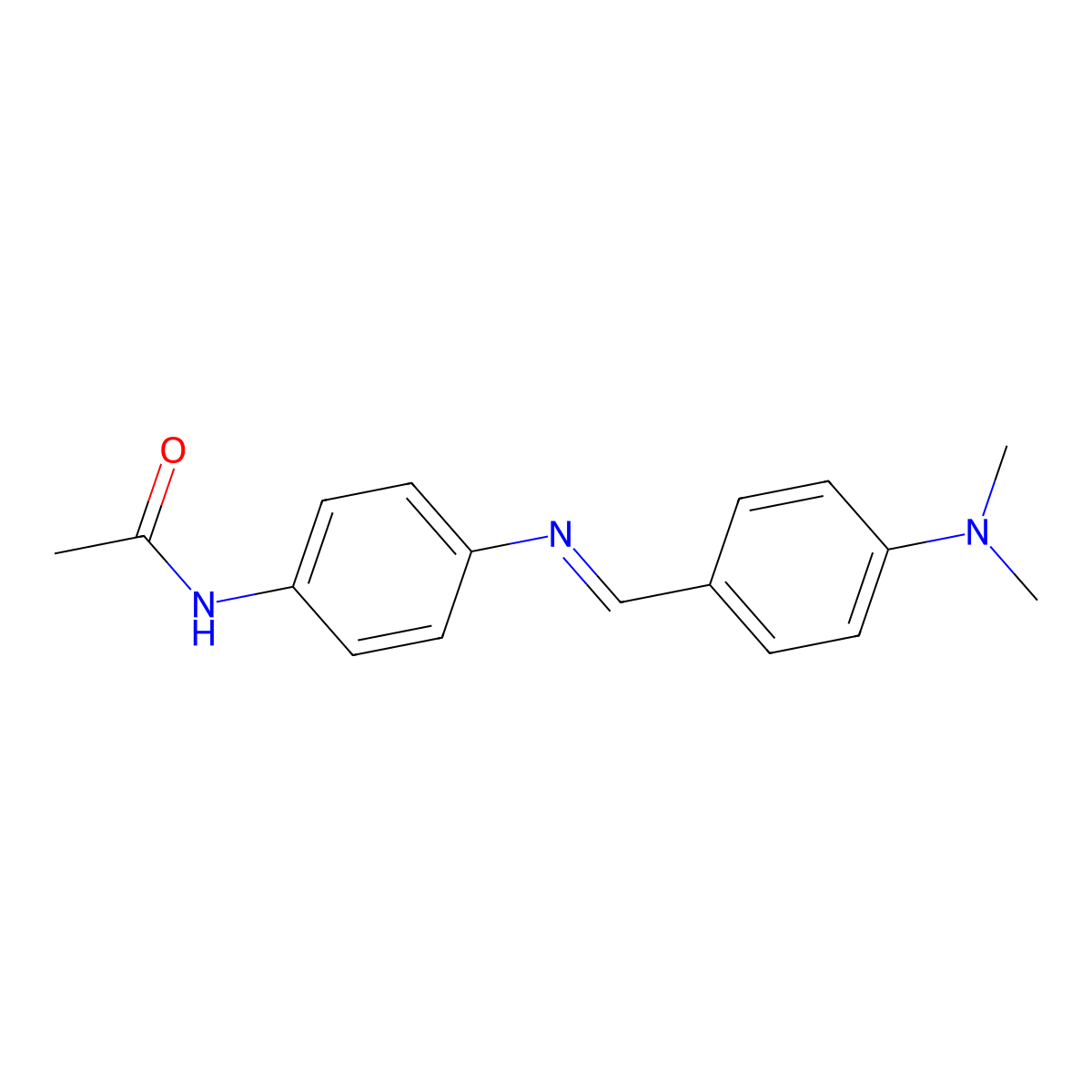 N-{4-[(E)-{[4-(Dimethylamino)phenyl]methylidene}amino]phenyl}acetamide molecular structure, CAS 42027-67-8