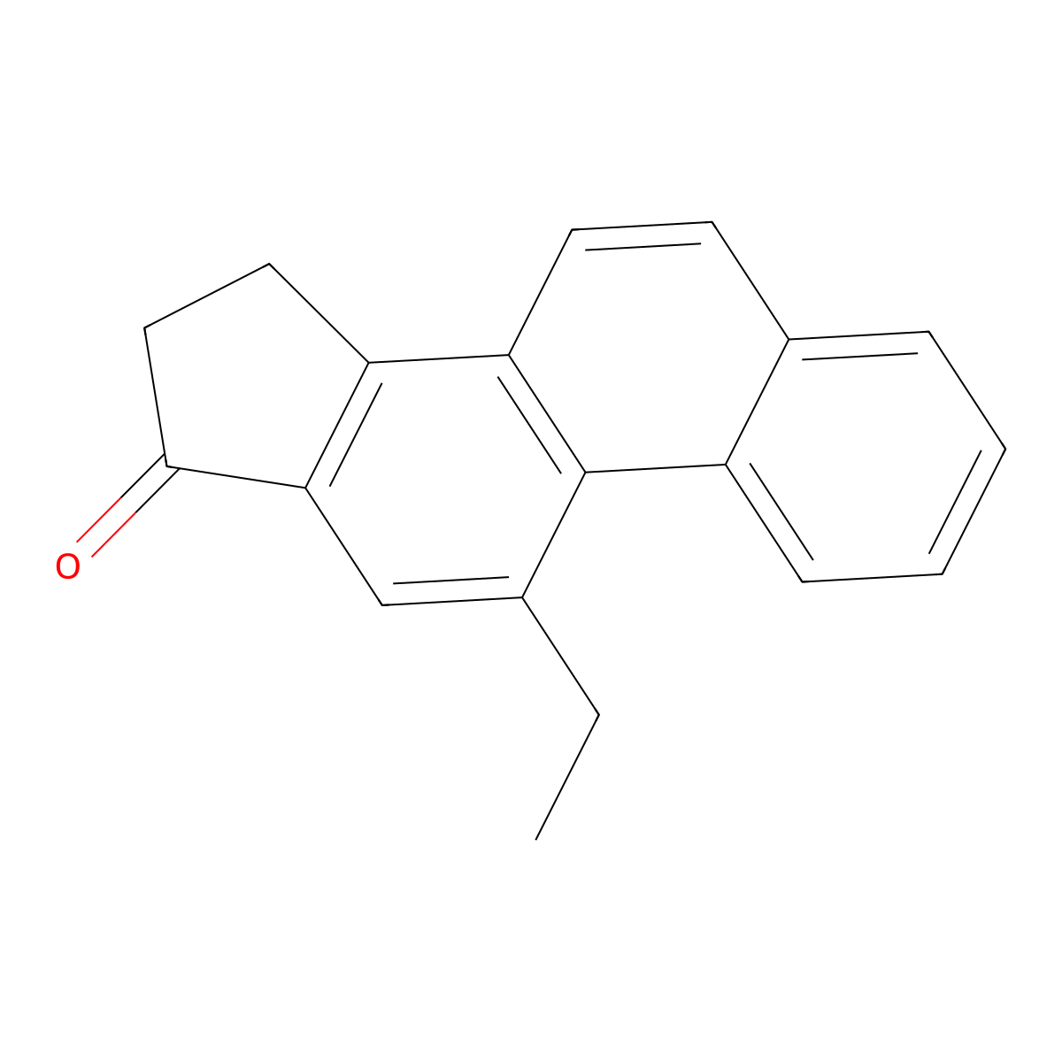Cyclopenta(a)phenanthren-17-one, 15,16-dihydro-11-ethyl- molecular structure, CAS 42028-27-3