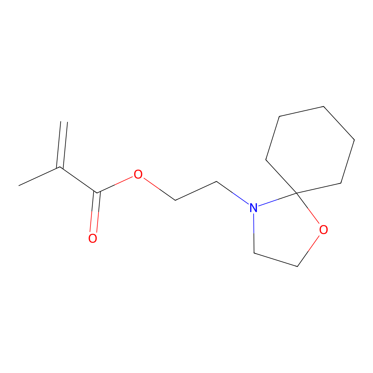 3-(2-(Methacryloxy)ethyl-2,2-spirocyclohexyloxazolidine molecular structure, CAS 4203-89-8