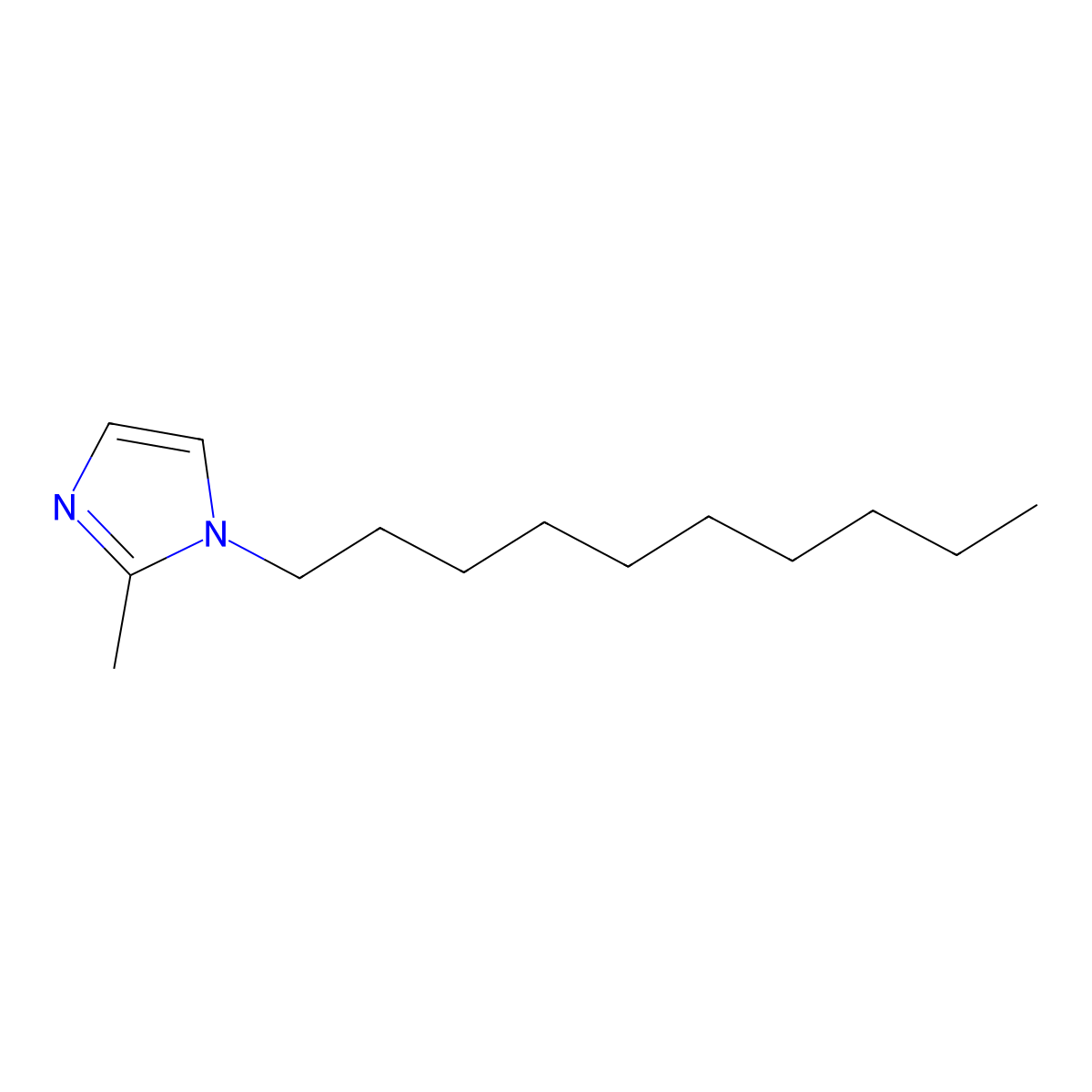 1-Decyl-2-methyl-1H-imidazole molecular structure, CAS 42032-30-4