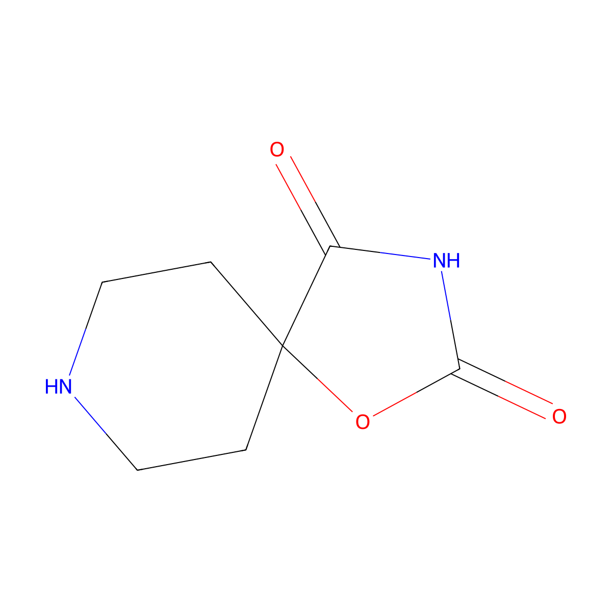 1-Oxa-3,8-diazaspiro[4.5]decane-2,4-dione molecular structure, CAS 42035-34-7