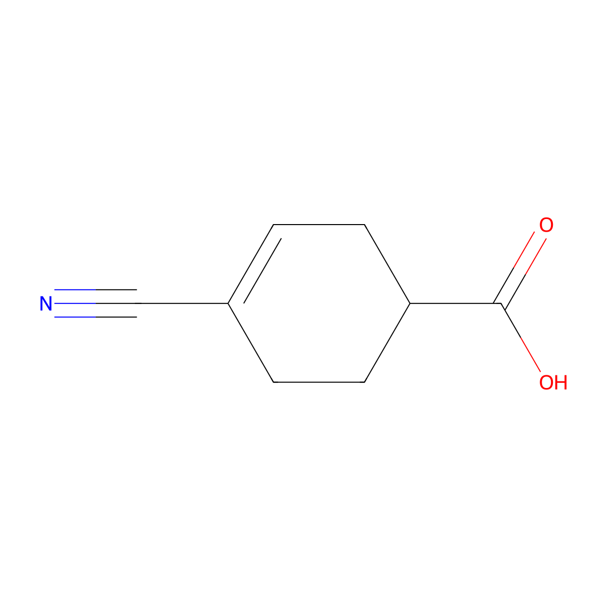 4-Cyanocyclohex-3-enecarboxylic acid molecular structure, CAS 42038-77-7