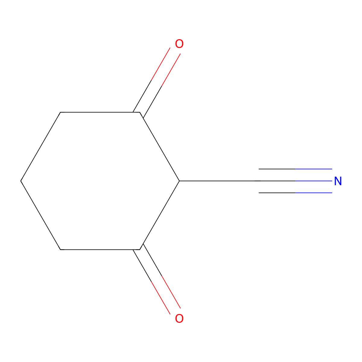 2,6-Dioxocyclohexanecarbonitrile molecular structure, CAS 42038-85-7