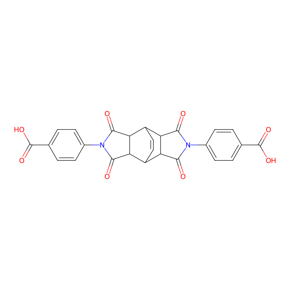 4-[10-(4-Carboxyphenyl)-3,5,9,11-tetraoxo-4,10-diazatetracyclo[5.5.2.02,6.08,12]tetradec-13-en-4-yl]benzoic acid molecular structure, CAS 42038-92-6