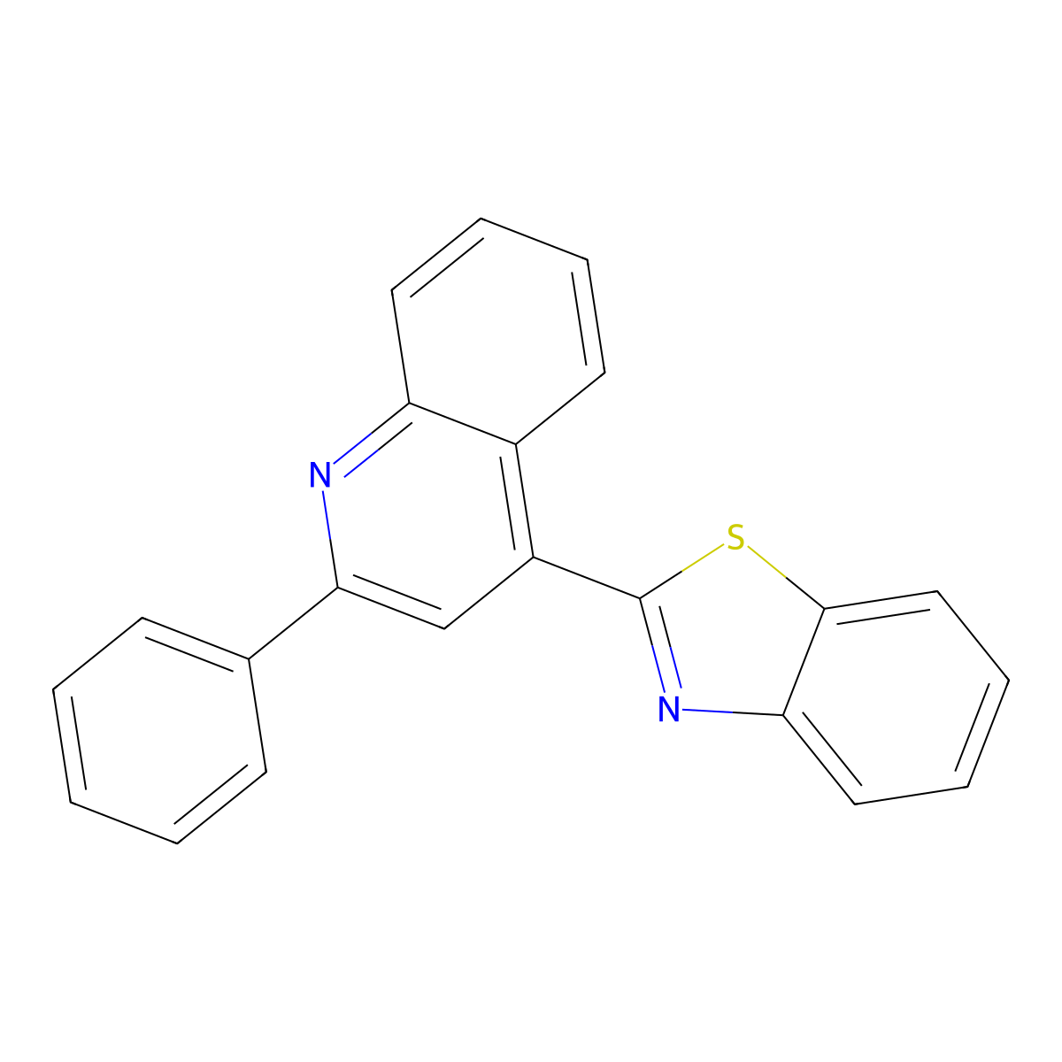4-(1,3-Benzothiazol-2-yl)-2-phenylquinoline molecular structure, CAS 42039-61-2
