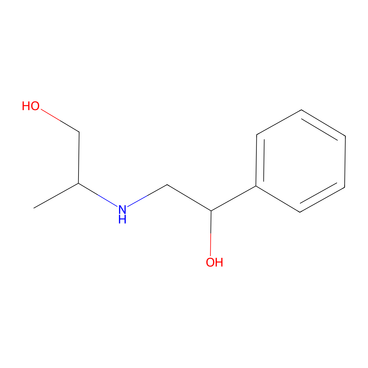 2-[(2-Hydroxy-2-phenylethyl)amino]propan-1-ol molecular structure, CAS 42042-41-1