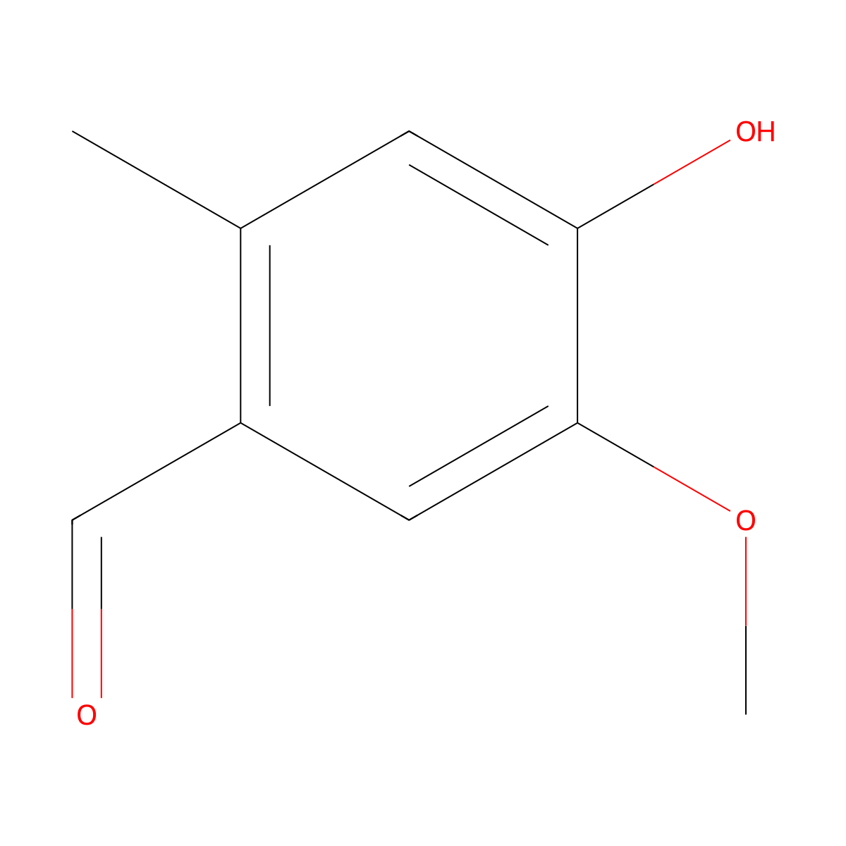 4-Hydroxy-5-methoxy-2-methylbenzaldehyde molecular structure, CAS 42044-81-5