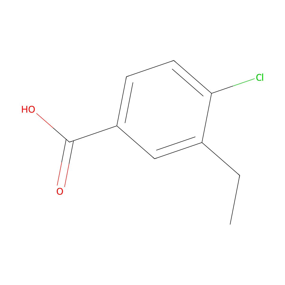 4-Chloro-3-ethylbenzoic acid molecular structure, CAS 42044-90-6