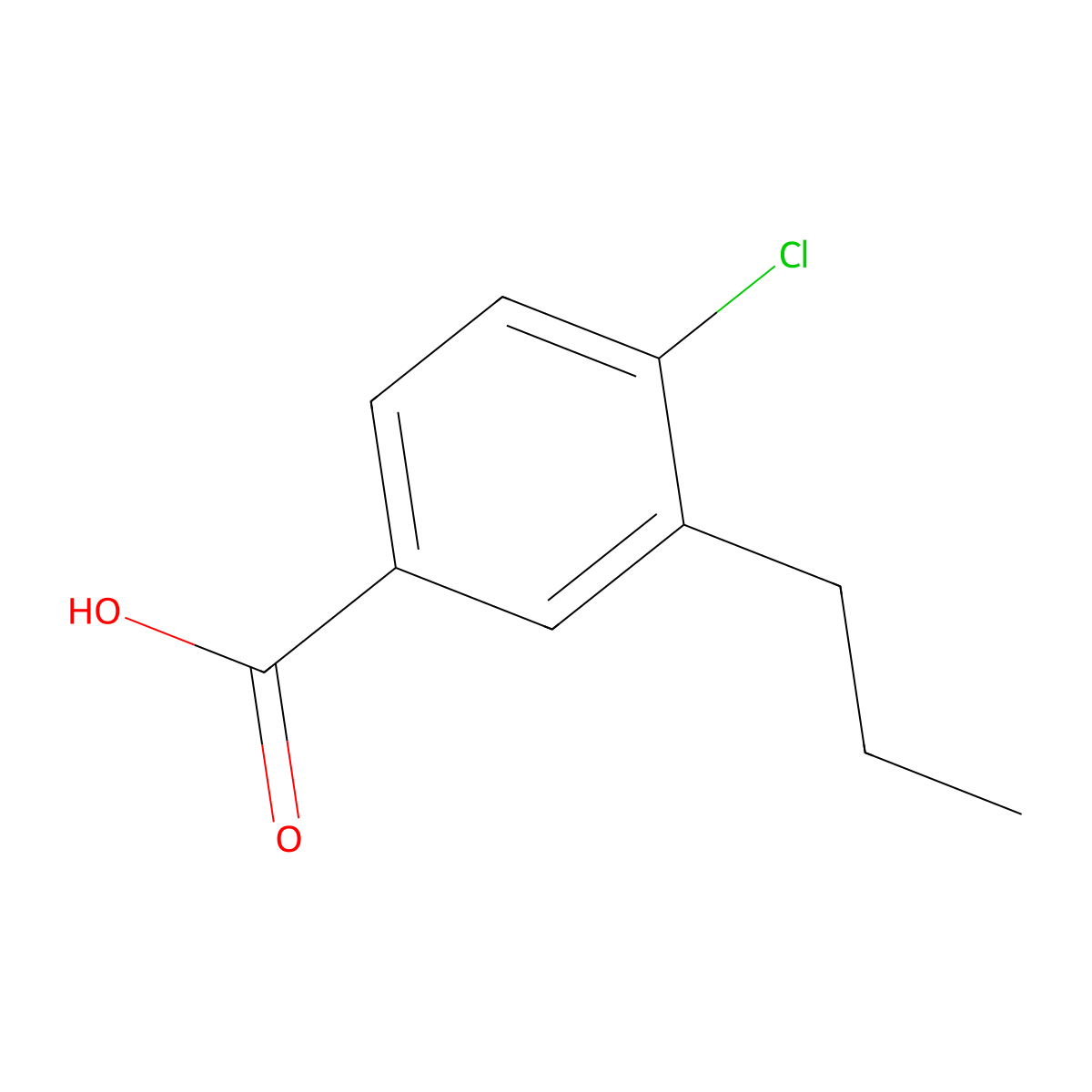 4-Chloro-3-propylbenzoic acid molecular structure, CAS 42044-91-7