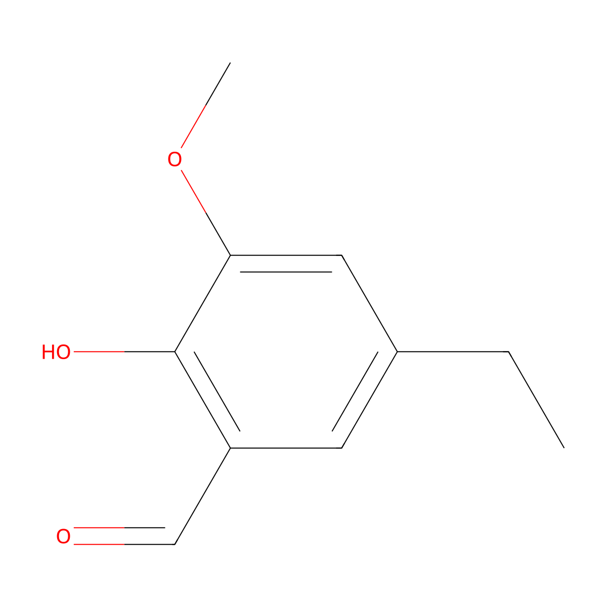 5-Ethyl-2-hydroxy-3-methoxybenzaldehyde molecular structure, CAS 42044-93-9