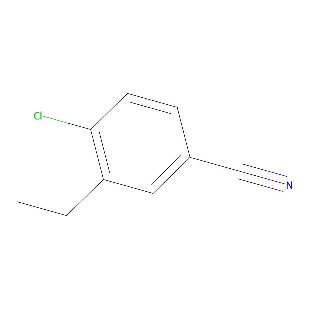 4-Chloro-3-ethylbenzonitrile molecular structure, CAS 42045-13-6