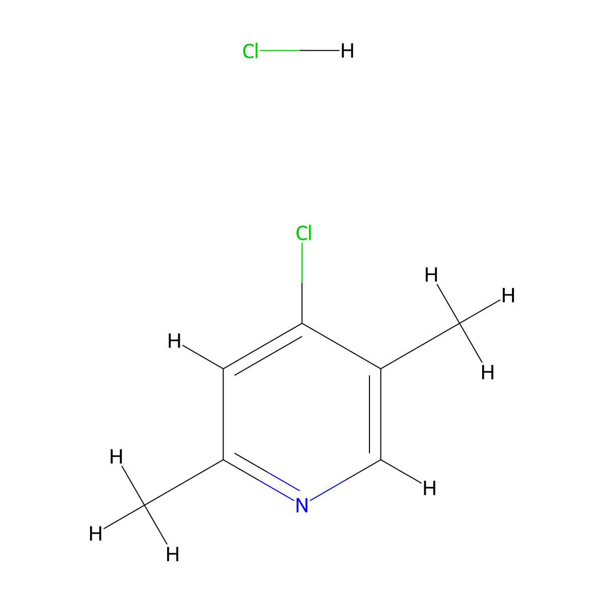 4-Chloro-2,5-dimethylpyridine hydrochloride molecular structure, CAS 42045-92-1