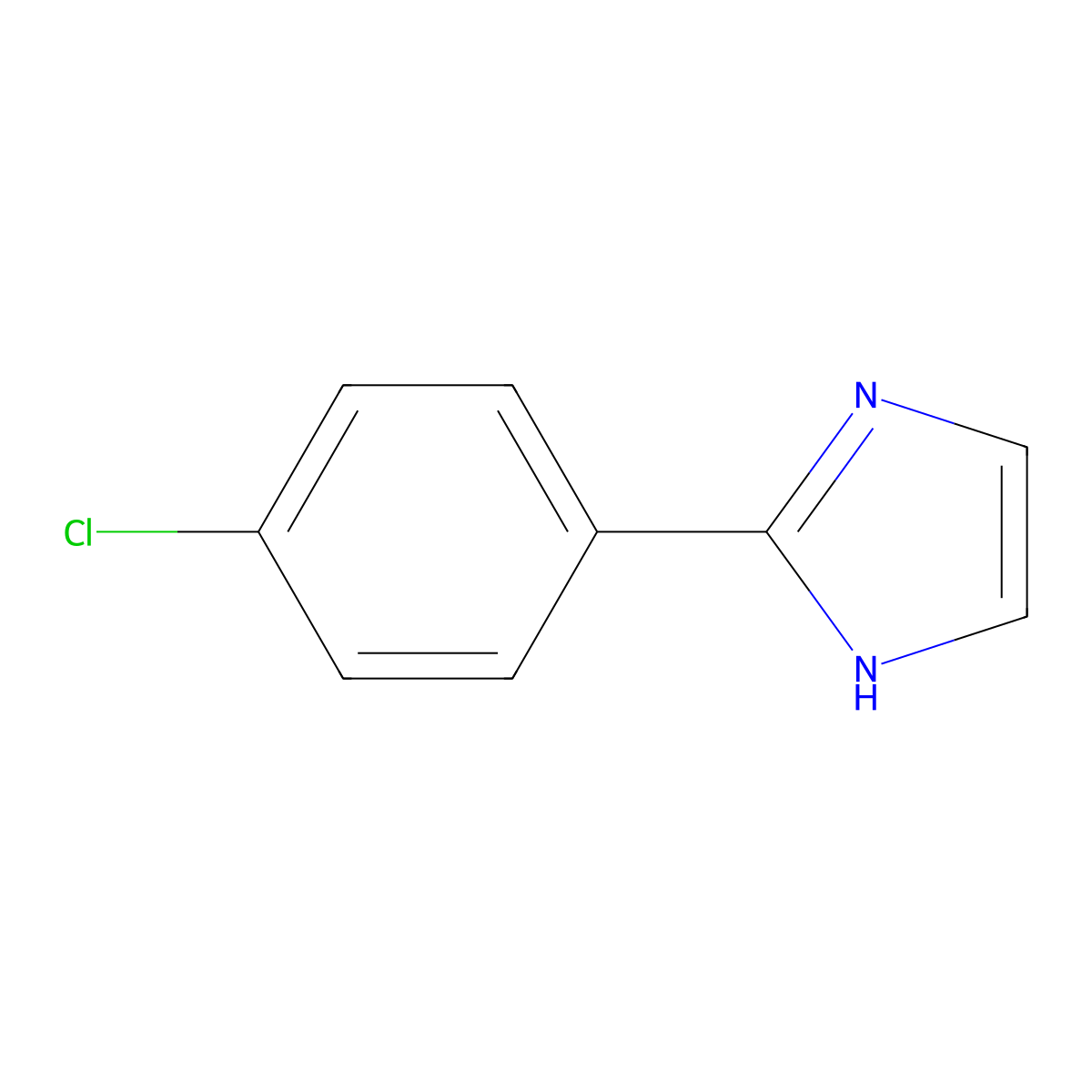 2-(4-chlorophenyl)-1H-imidazole molecular structure, CAS 4205-05-4