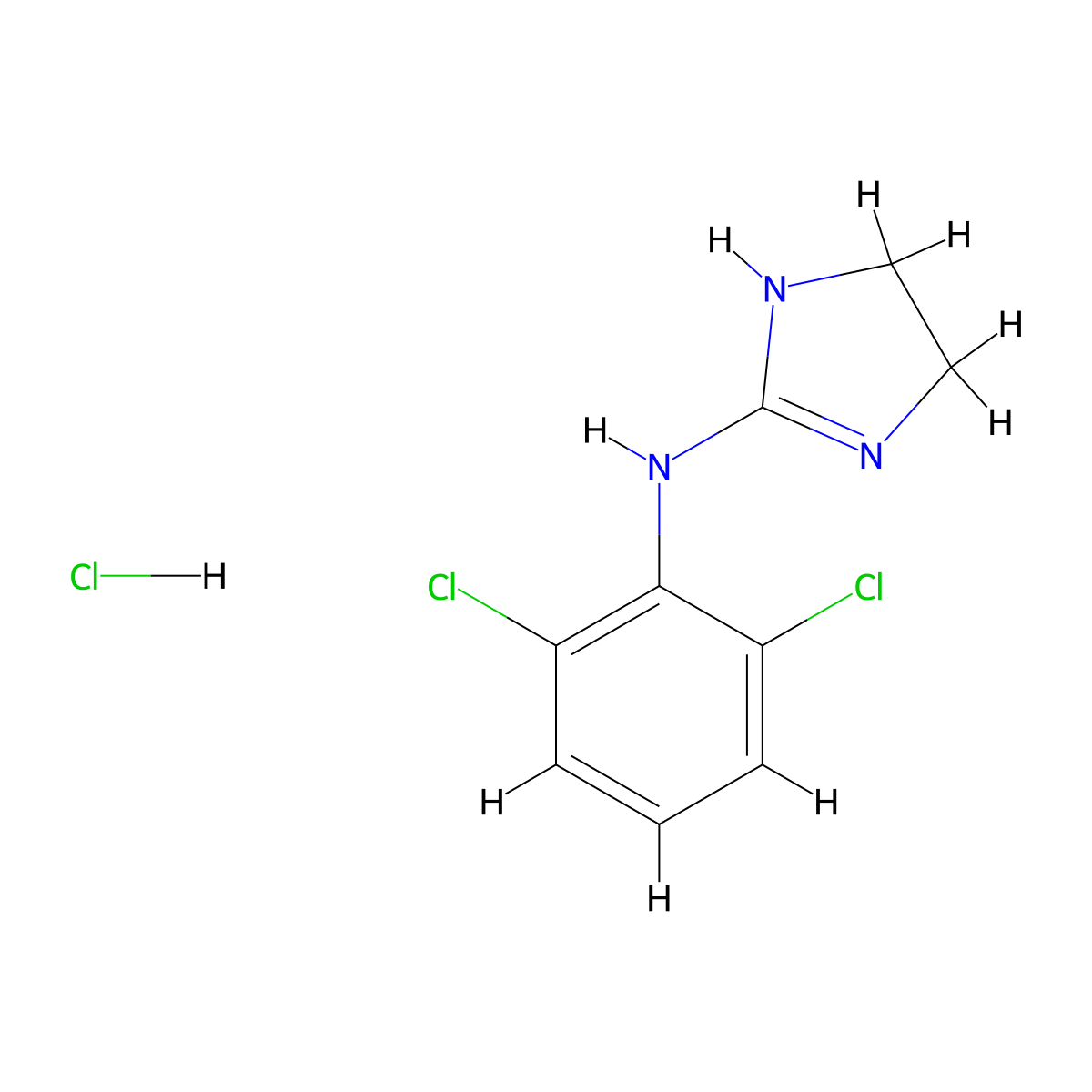 Clonidine Hydrochloride molecular structure, CAS 4205-91-8