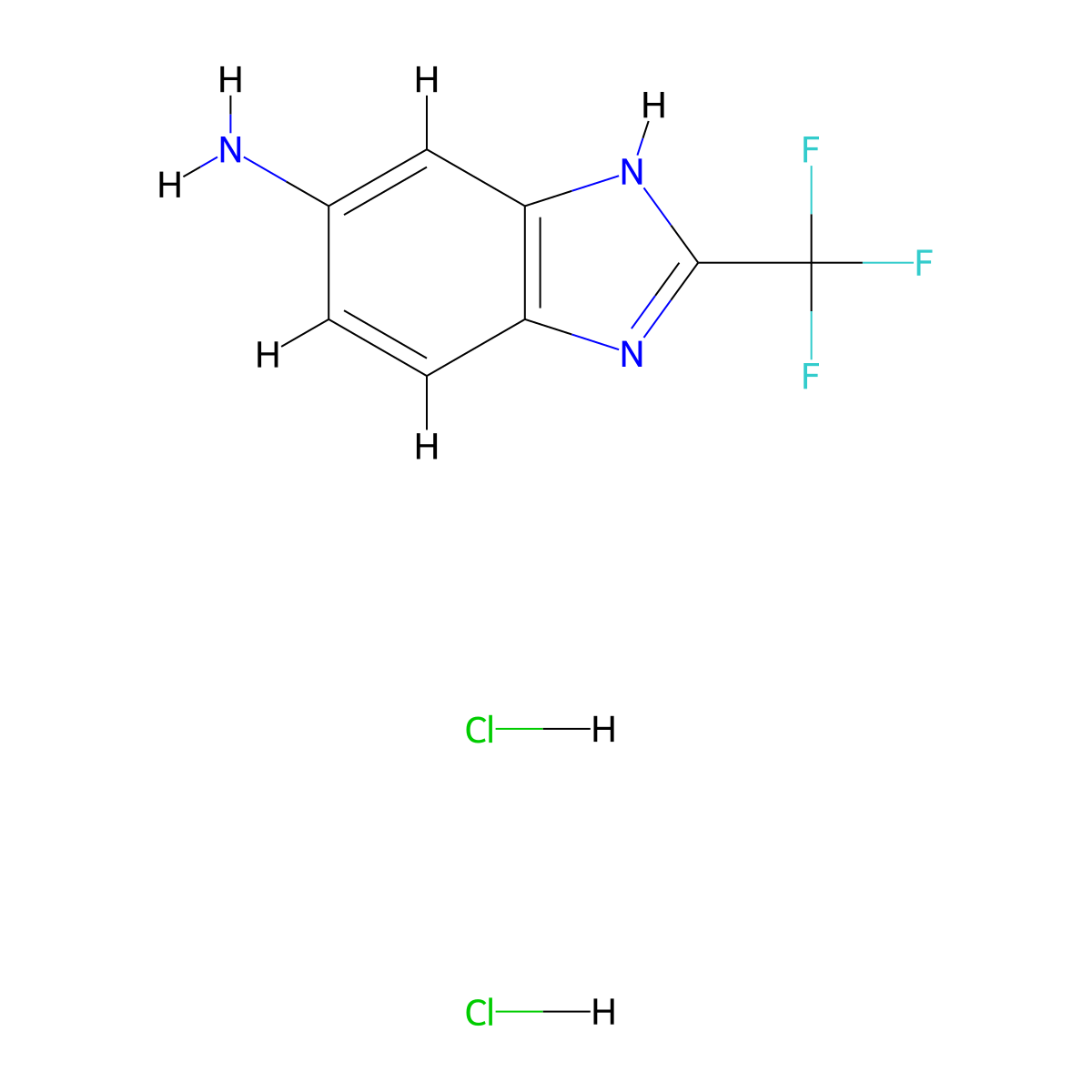 2-Trifluoromethyl-3h-benzoimidazol-5-ylamine dihydrochloride molecular structure, CAS 4205-97-4