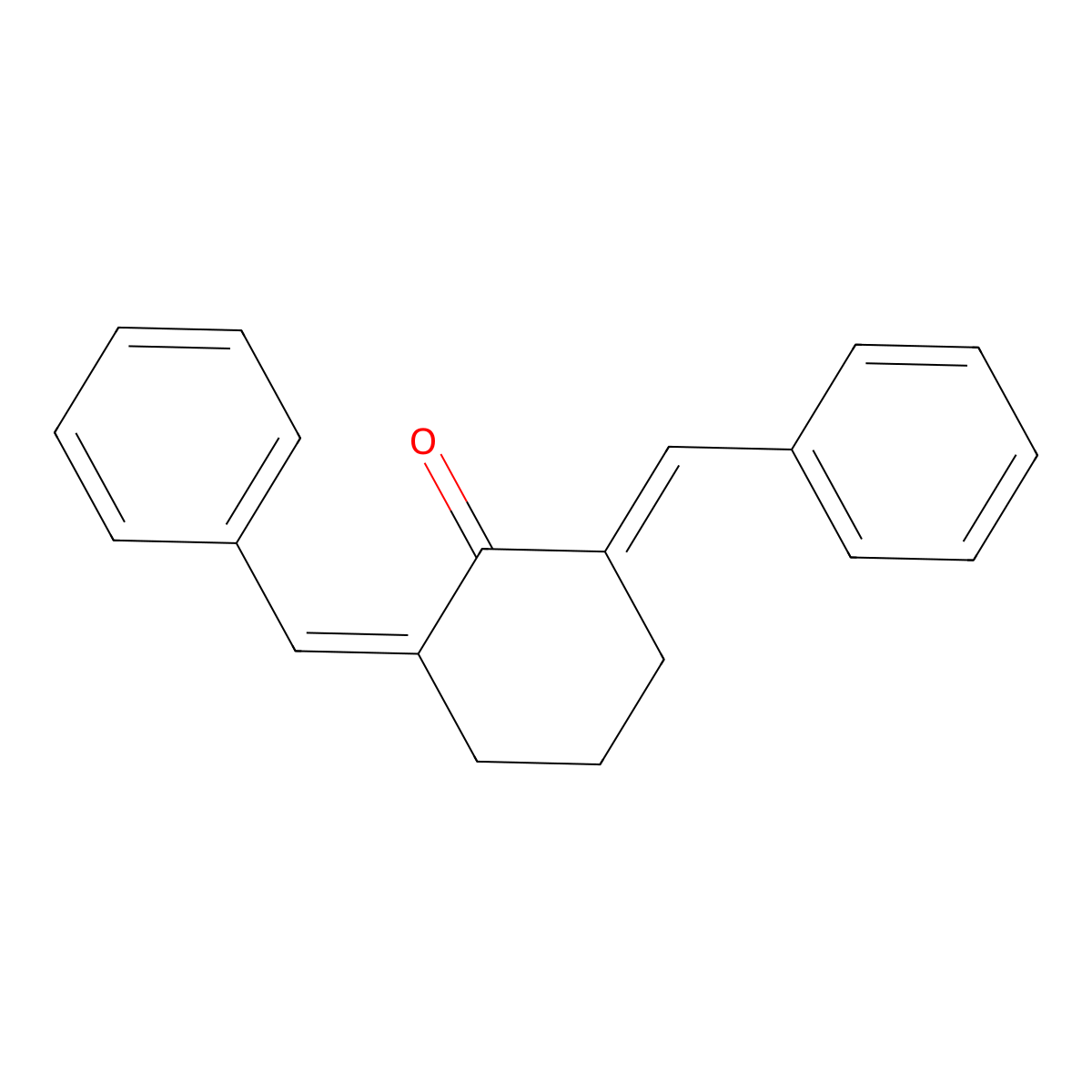 2,6-Bis(benzylidene)cyclohexanone molecular structure, CAS 42052-61-9