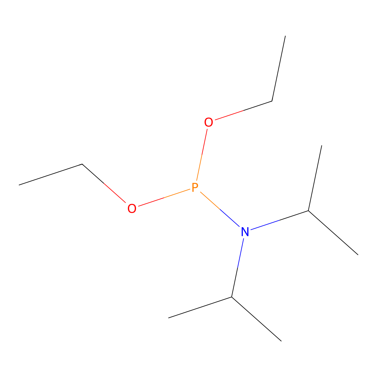 Diethyl N,N-Diisopropylphosphoramidite molecular structure, CAS 42053-26-9