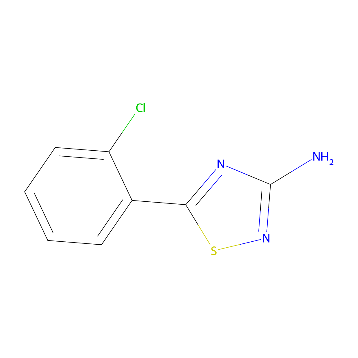5-(2-Chlorophenyl)-1,2,4-thiadiazol-3-amine molecular structure, CAS 42053-84-9
