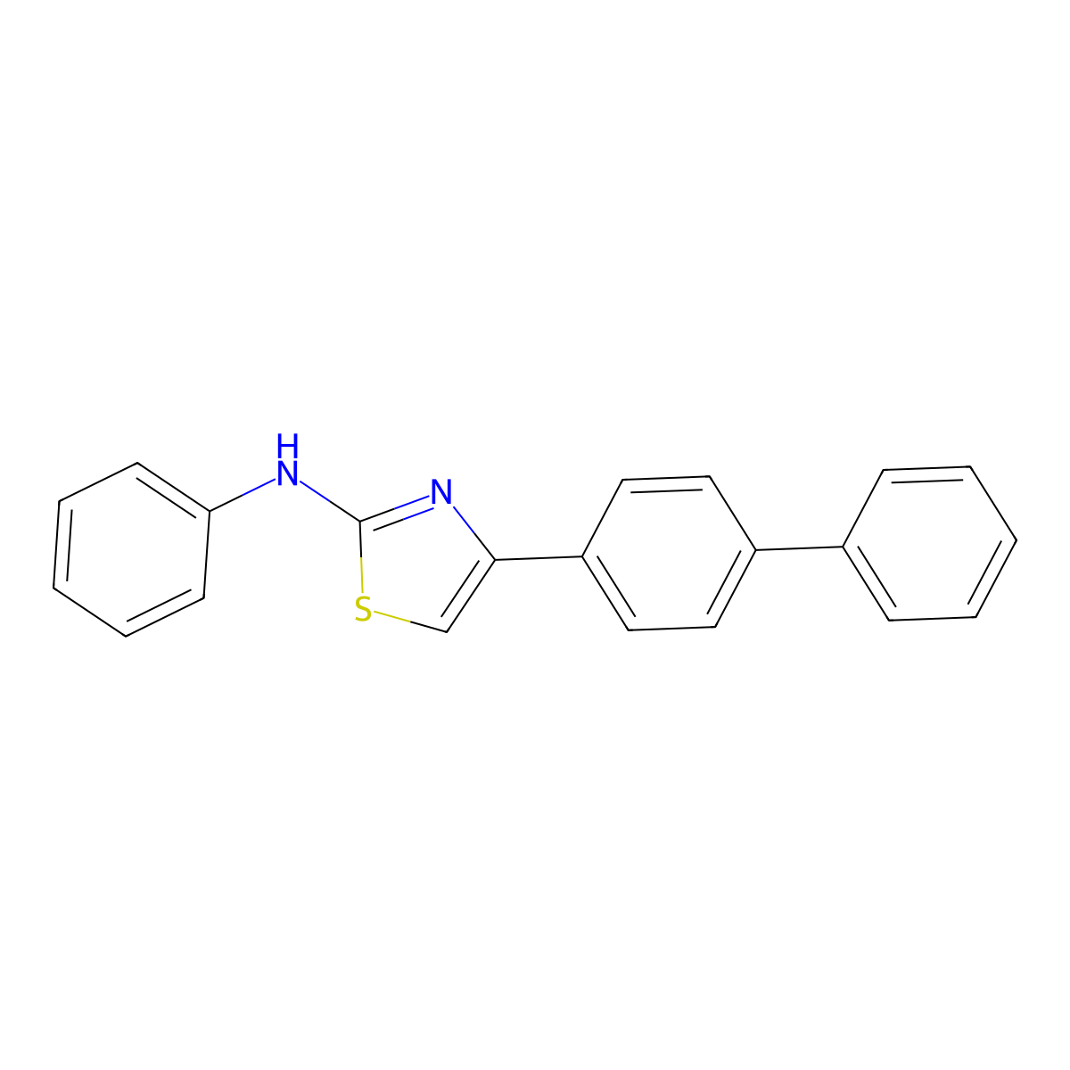 Thiazole, 4-(4-biphenyl)-2-phenylamino- molecular structure, CAS 42056-76-8