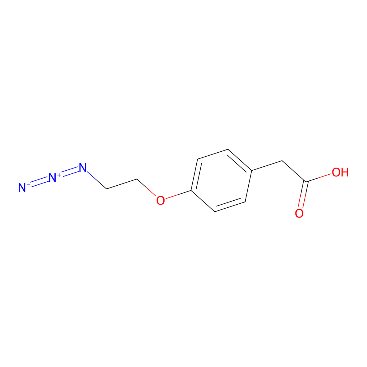 [4-(2-Azidoethoxy)phenyl]acetic acid molecular structure, CAS 42058-76-4