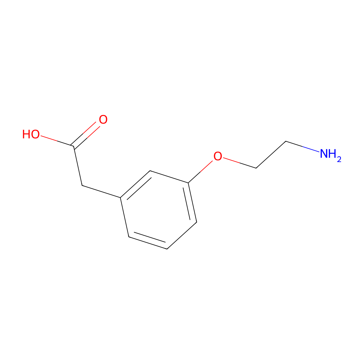2-(3-(2-Aminoethoxy)phenyl)acetic acid molecular structure, CAS 42058-79-7