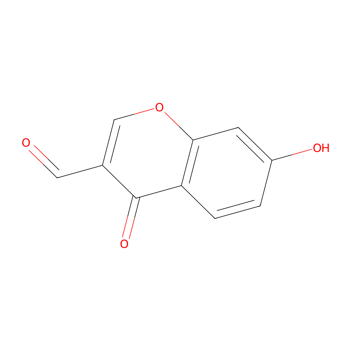 7-hydroxy-4-oxo-4H-chromene-3-carbaldehyde molecular structure, CAS 42059-55-2