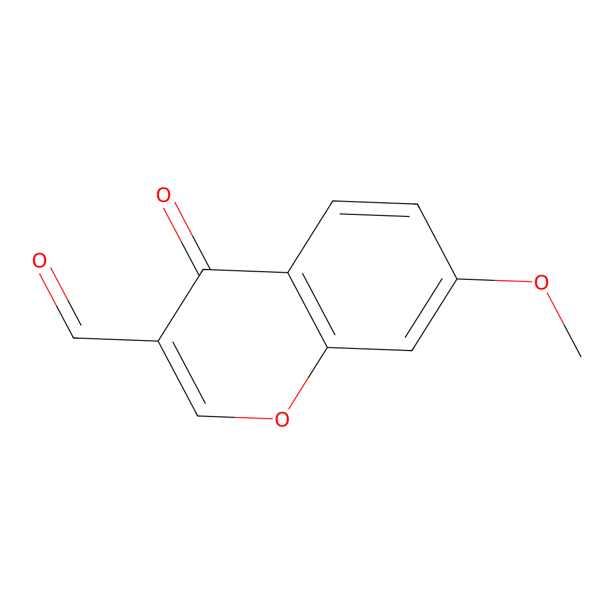 7-Methoxy-4-oxo-4H-chromene-3-carbaldehyde molecular structure, CAS 42059-56-3