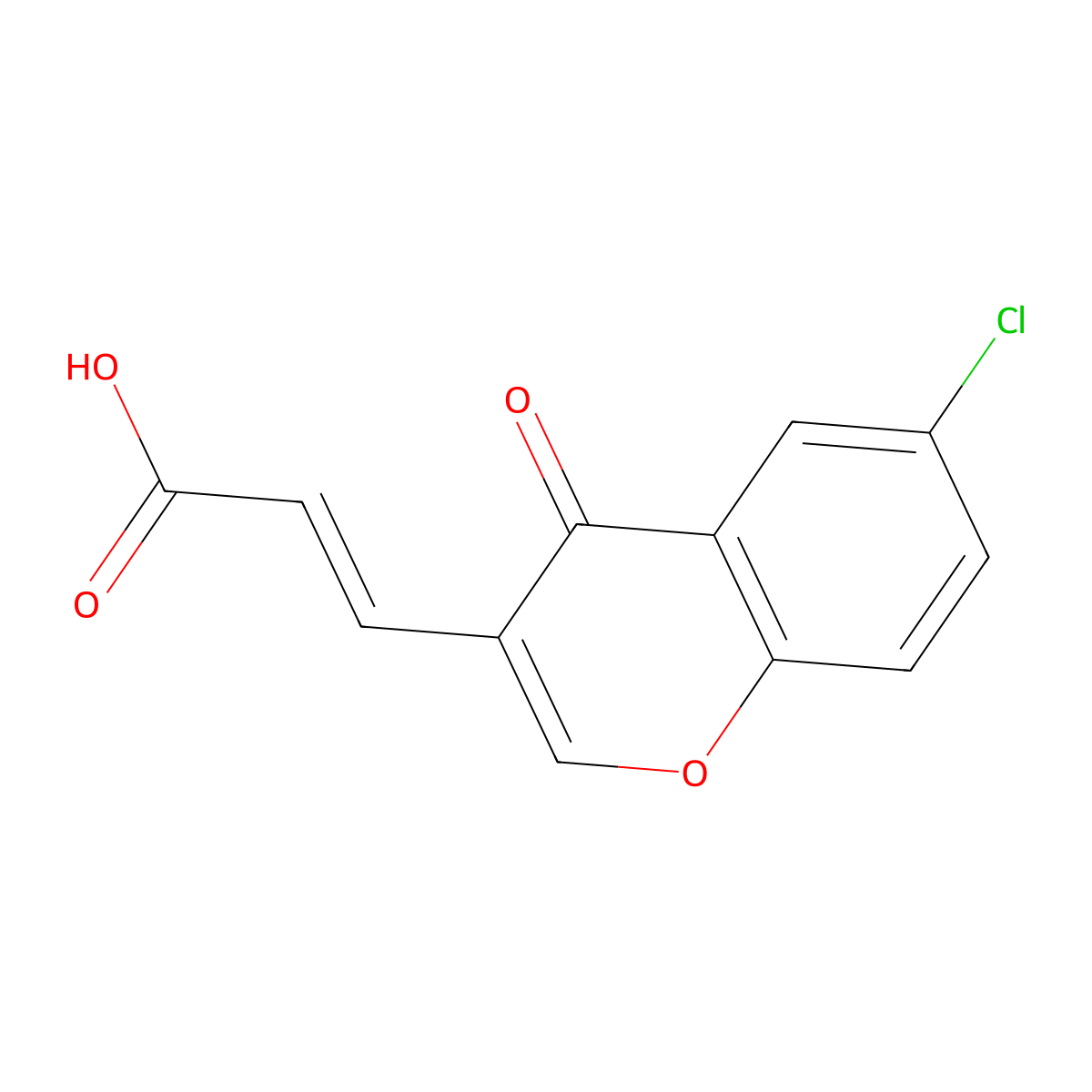 (2E)-3-(6-Chloro-4-oxo-4H-chromen-3-YL)acrylic acid molecular structure, CAS 42059-70-1