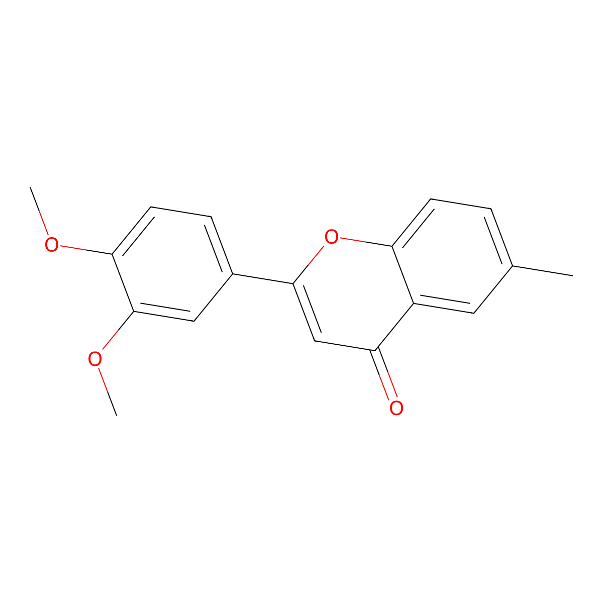 2-(3,4-Dimethoxyphenyl)-6-methylchromen-4-one molecular structure, CAS 4206-16-0