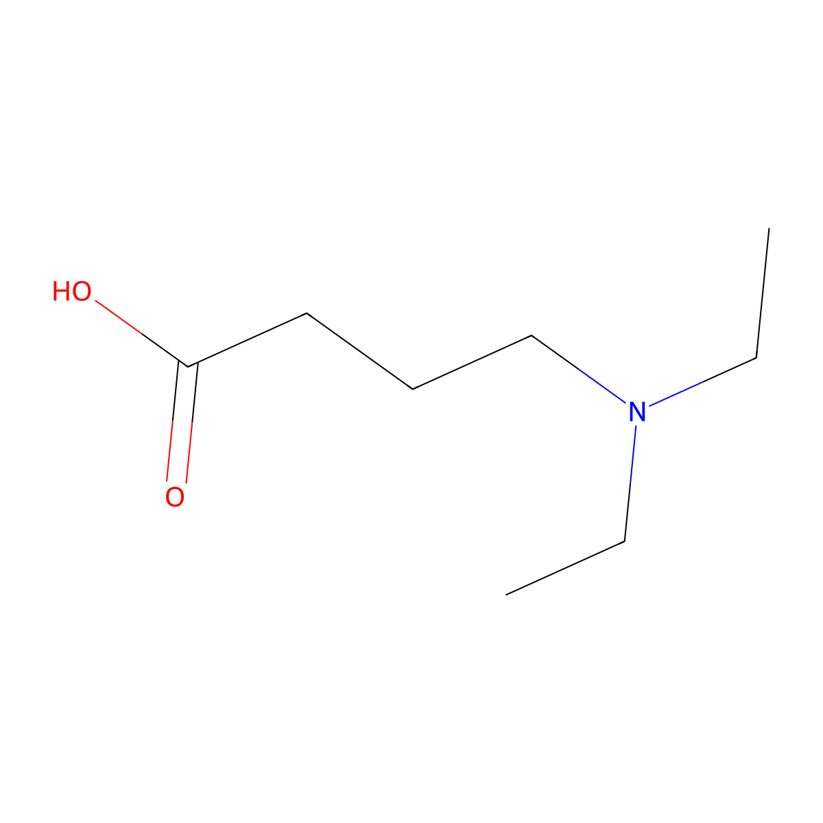 Butyric acid, 4-(diethylamino)- molecular structure, CAS 42060-21-9