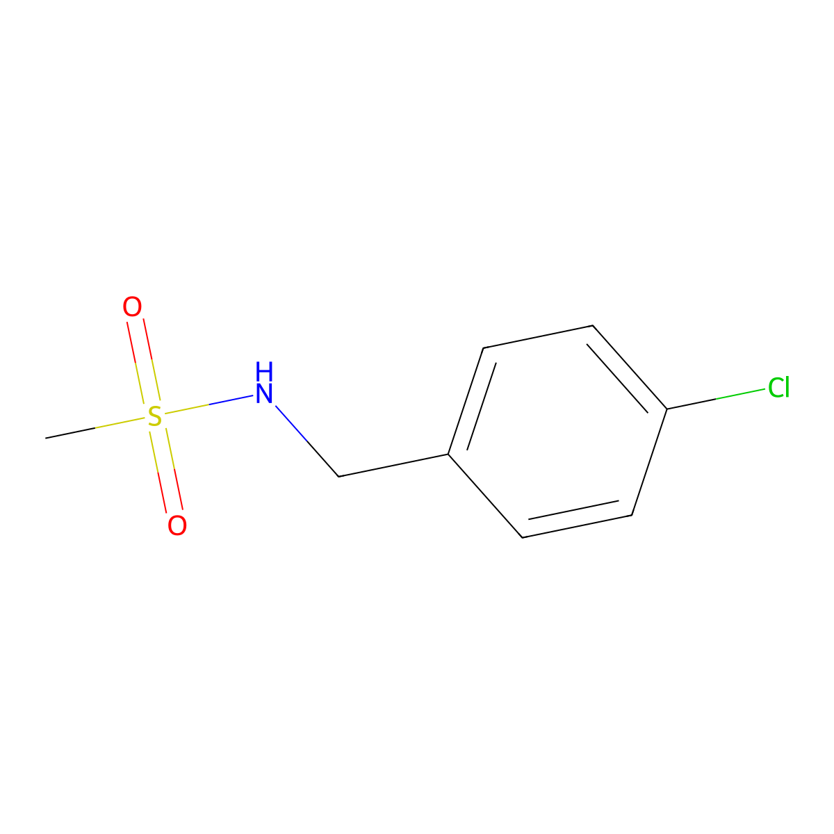 N-[(4-Chlorophenyl)methyl]methanesulfonamide molecular structure, CAS 42060-30-0