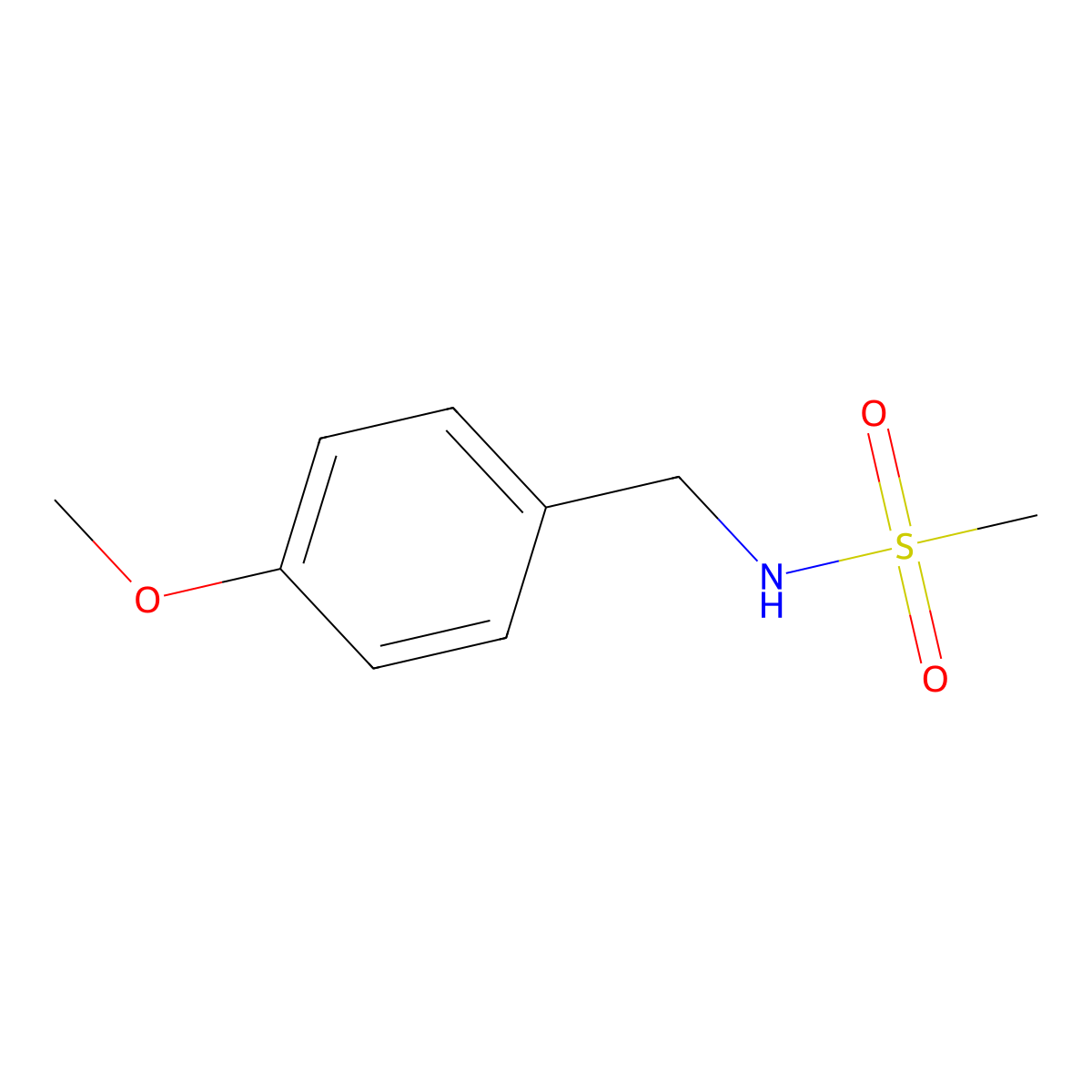 N-(4-methoxybenzyl)methanesulfonamide molecular structure, CAS 42060-31-1