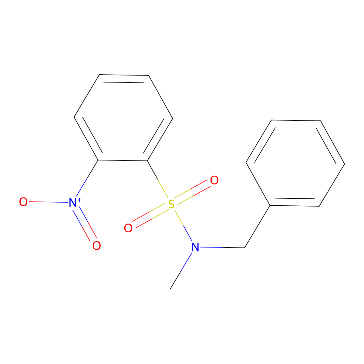 N-benzyl-N-methyl-2-nitrobenzenesulfonamide molecular structure, CAS 42060-39-9