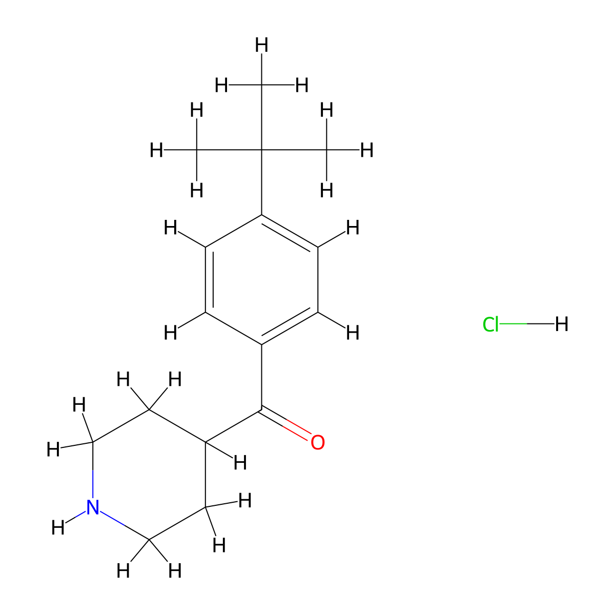(4-(tert-Butyl)phenyl)(piperidin-4-yl)methanone hydrochloride molecular structure, CAS 42060-78-6