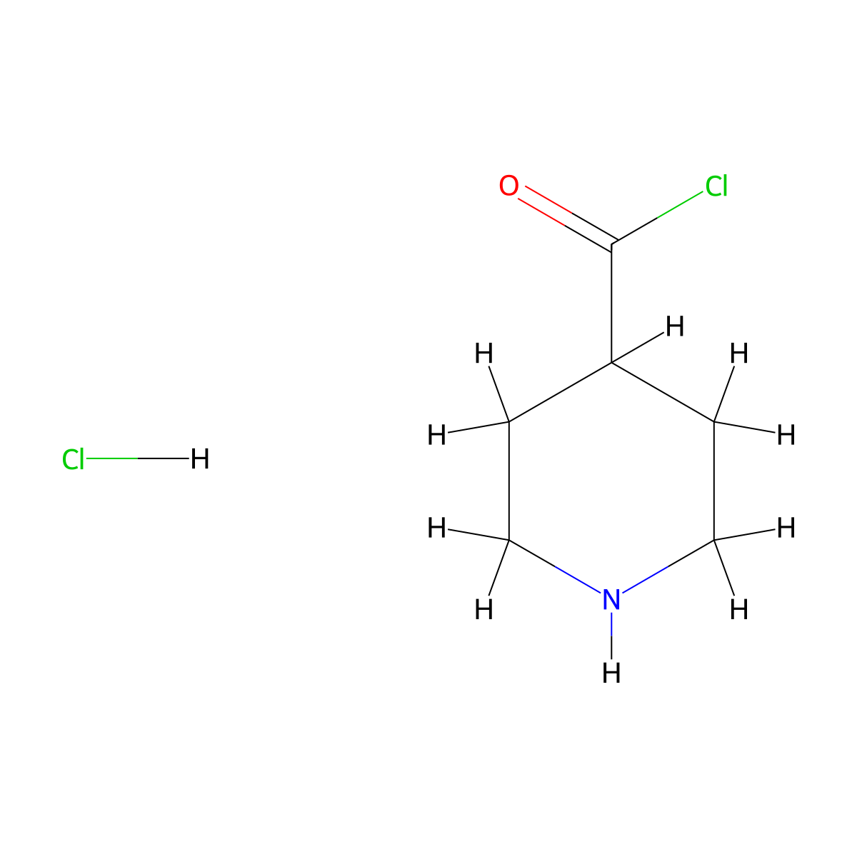 Piperidine-4-carbonyl chloride hydrochloride molecular structure, CAS 42060-79-7