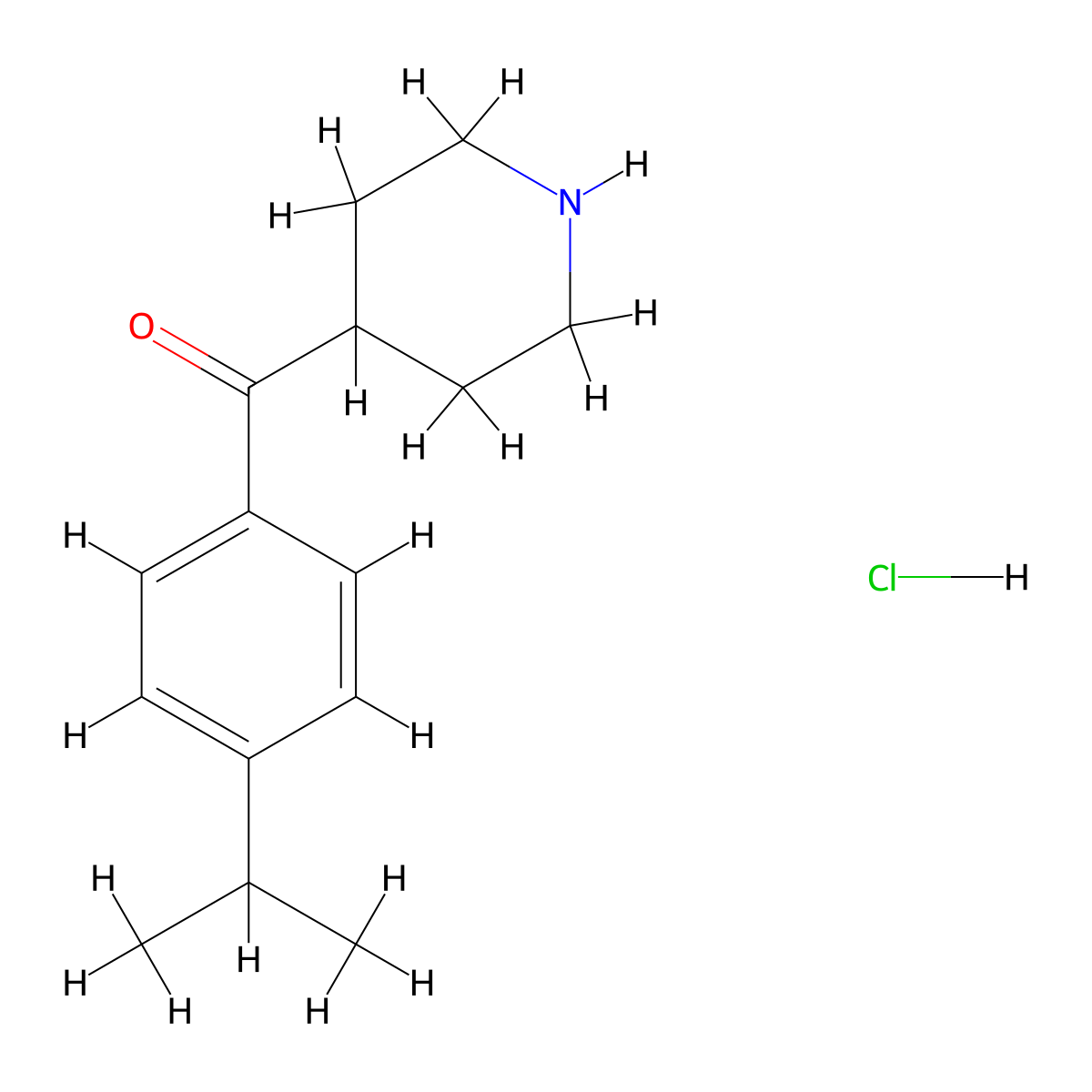 4-(4-(Propan-2-yl)benzoyl)piperidine hydrochloride molecular structure, CAS 42060-82-2