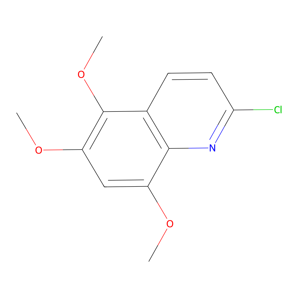 2-Chloro-5,6,8-trimethoxyquinoline molecular structure, CAS 42065-10-1