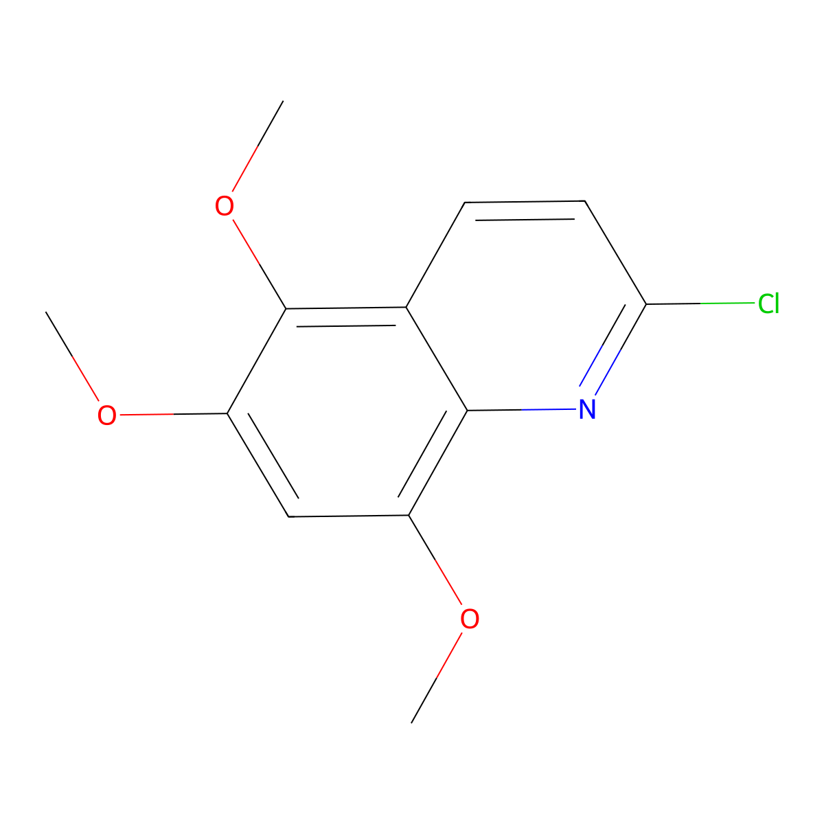 2-Chloro-5,6,8-trimethoxyquinoline molecular structure, CAS 42065-10-1