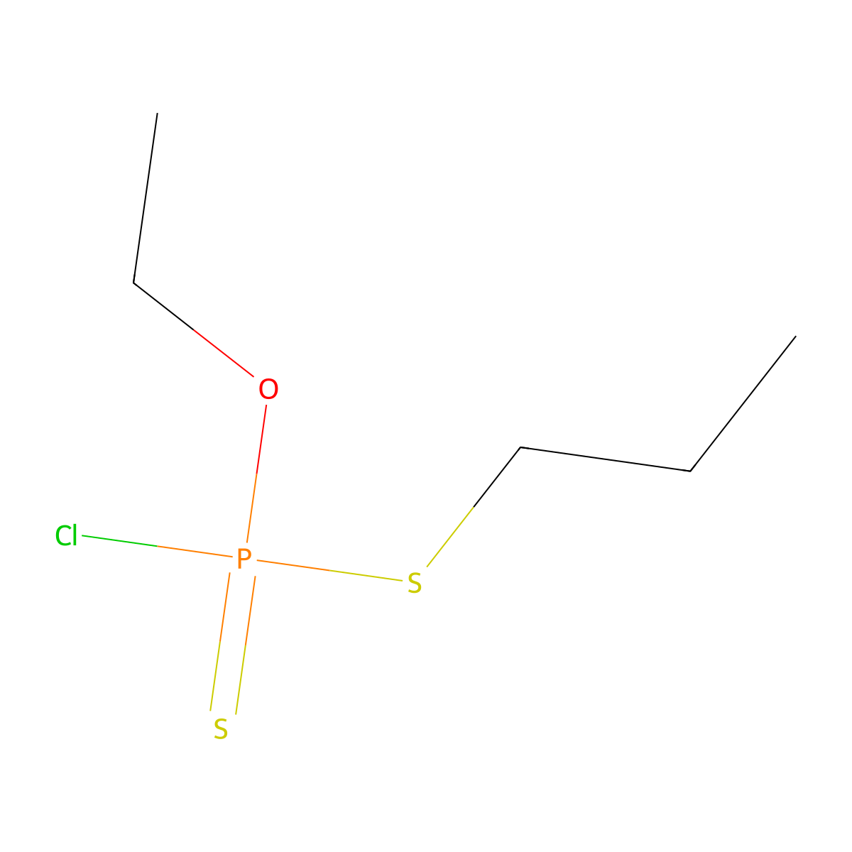 Phosphorochloridodithioic acid, O-ethyl S-propyl ester molecular structure, CAS 42069-01-2